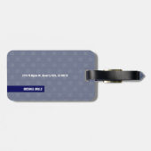 Mirrored Monogram (initiaal & naam) Blauw Bagagelabel (Achterkant horizontaal)