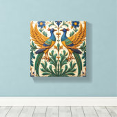 Mirrored Peacocks Canvas Afdruk (Insitu (Houten vloer))