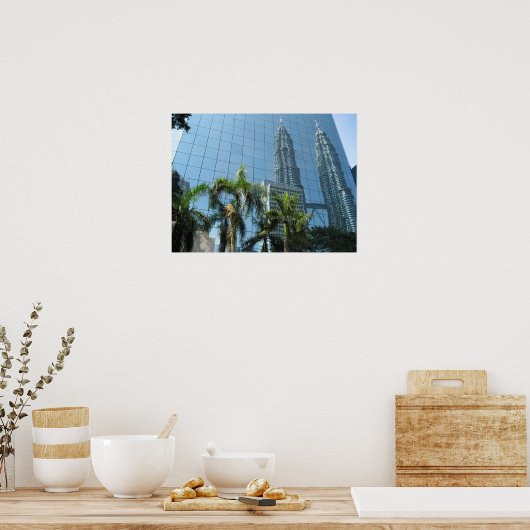 Mirrored Petronas Towers Poster (Keuken)