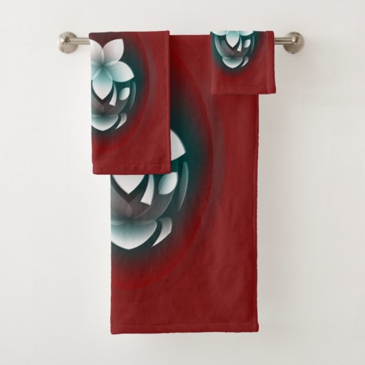 Mirroring witte bloem bad handdoek (Insitu)