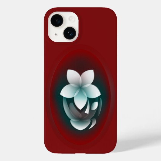 Mirroring witte bloem Case-Mate iPhone case (Achterkant)