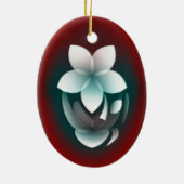 Mirroring witte bloem keramisch ornament (Achterkant)