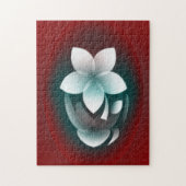 Mirroring witte bloem legpuzzel (Verticaal)