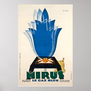 Mirus Le Gaz Bleu Affiche Publicitaire Vintage