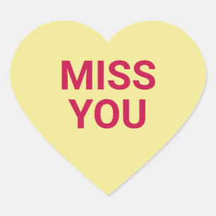 Mis je geel schattig Valentijnsdag gesprek Hart Sticker