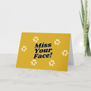 Mis je gezicht! Schattigee retro gele Daisy Flower Bedankkaart