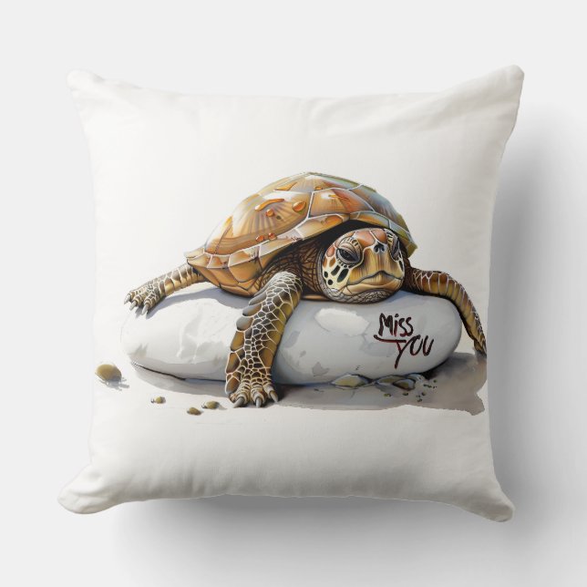 "Mis je" Schildpad Kussen – (Voorkant)