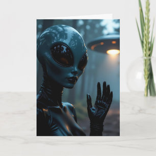 Mis je! Vriendschap  Alien en UFO Kaart
