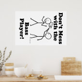 Mis niet met de Bass Player Poster (Keuken)