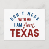 Mis niet met mij dat ik uit Texas kom. Briefkaart (Voorkant)