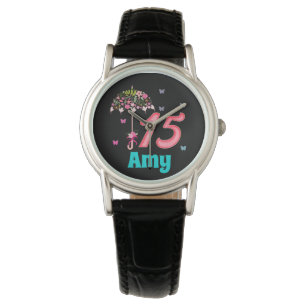 Mis Quince 15th Birthday 15 jaar oud Custom Horloge