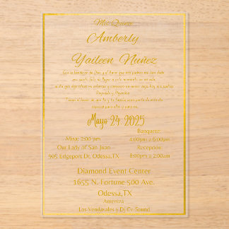 MIS QUINCE ACRYL UITNODIGINGEN