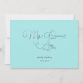 Mis Quince Anos Blauw Zilver Spaans Trendy Foto Kaart (Achterkant)