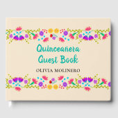 Mis Quince Anos Champagne Bloemen Quinceanera Gastenboek (Voorkant)