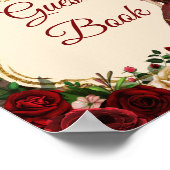 Mis Quince Bourgondië Bloemen Rustiek gastenboek Poster (Hoek)