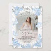 Mis Quince Fotouitnodiging Spaans Dusty Blue Kaart (Voorkant)