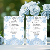 Mis Quince Invitation Bilingue Dusty Blue robe