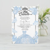Mis Quince Invitation Espagnol Dusty Blue Robe (Debout devant)