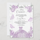 Mis Quince Invitation Robe Lavande bilingue (Devant)