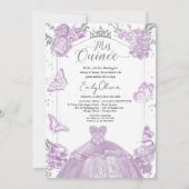 Mis Quince Invitation Robe Lavande bilingue (Dos)