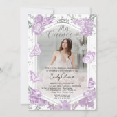 Mis Quince Photo Invitation Espagnol Lavande (Devant)