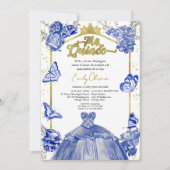 Mis Quince Photo Invitation Espagnol Royal Blue (Devant)