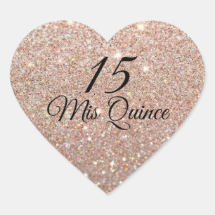Mis Quince Roos Gouden Glitter Fab Sticker