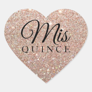 Mis Quince Roos Gouden Glitter Fab Sticker