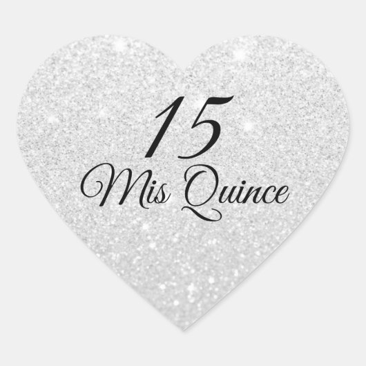Mis Quince Silver Glitter Fab Sticker (Voorkant)