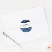 Mis Quince, Spaans, Blauw en Roos Gouden Agaat Ronde Sticker (Envelop)