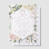 Mis Quince | Vlindergroen Floral Quinceañera Vellum Uitnodigingen (Offset (Uitnodiging))