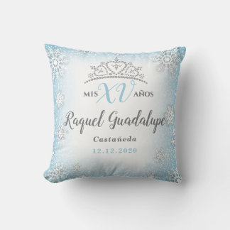 Mis XV Winter Wonderland Quinceañera Coussin de la
