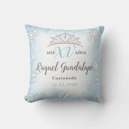 Mis XV Winter Wonderland Quinceañera Crown Pillow Kussen