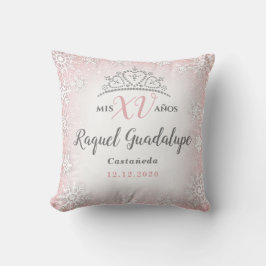 Mis XV Winter Wonderland Quinceañera Crown Pillow Kussen