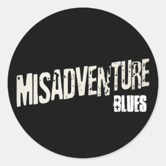 misadventurelogo, BLUES Ronde Sticker