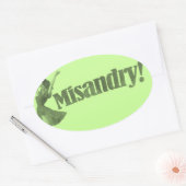 Misandry. Grafisch ontwerp Ovale Sticker (Envelop)