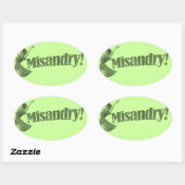 Misandry. Grafisch ontwerp Ovale Sticker (Vel)