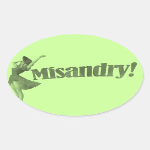 Misandry. Grafisch ontwerp Ovale Sticker