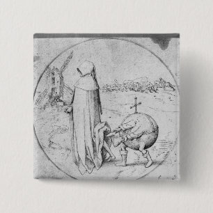 Misanthrope Vierkante Button 5,1 Cm