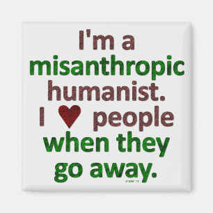 Misantroop Humanist Loner Satire Magneet