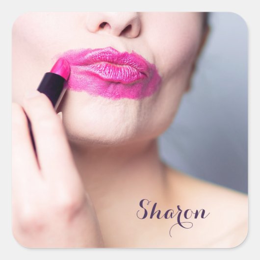 Misbruik Lipstick aangepaste monogram stickers (Voorkant)
