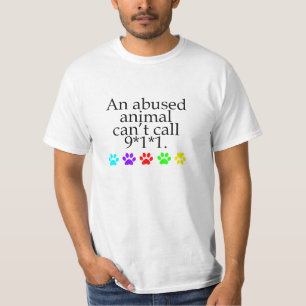 Misbruik van dieren - Mannen en damesstijlen/kleur T-shirt