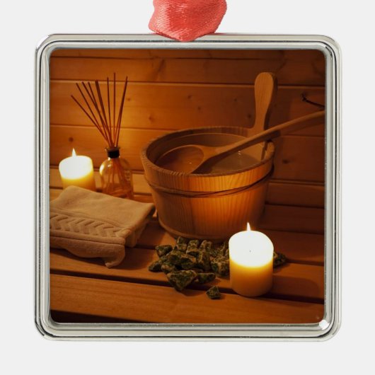 Miscellaneous - Sauna Objects Patterns Nineteen Metalen Ornament (Voorkant)