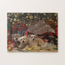 Mischevous Puppy Kerstmis Puzzle