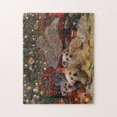 Mischevous Puppy Kerstmis Puzzle Legpuzzel (Verticaal)