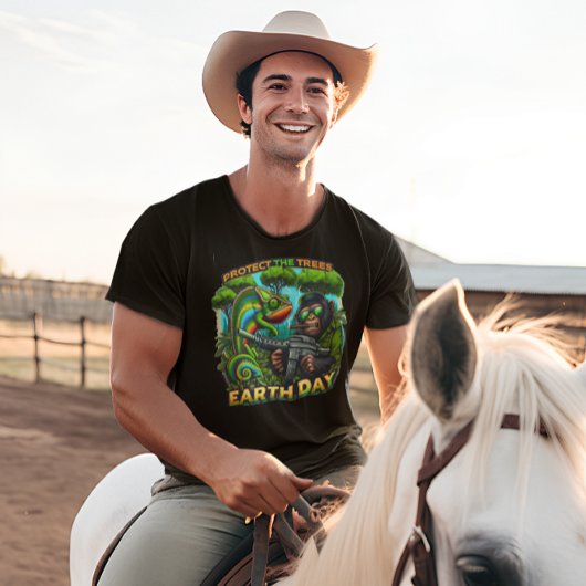 Mischievous Aap en Kameleon Gunshow T-shirt