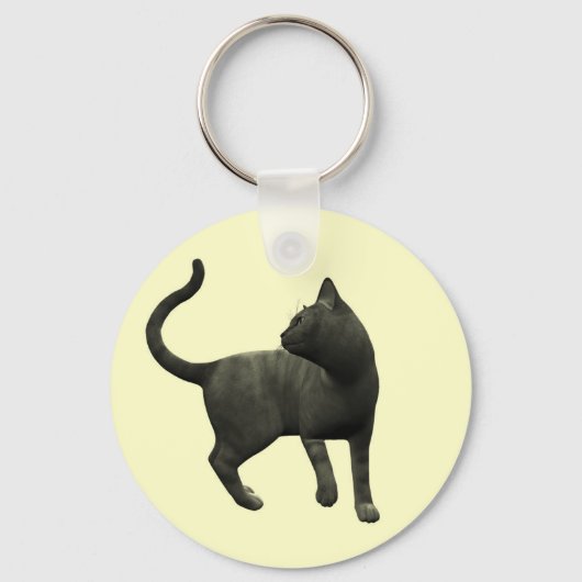 Mischievous Black Cat Sleutelhanger (Voorkant)