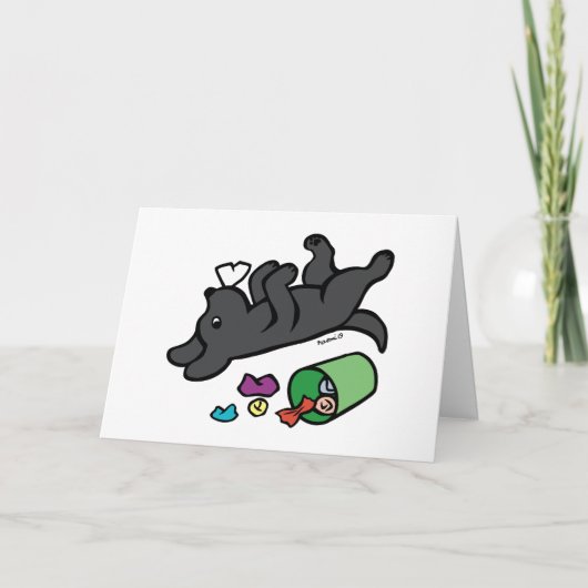 Mischievous Black Labrador Side Eye Kaart (Voorkant)