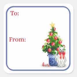 Mischievous Cat Holiday Stickers