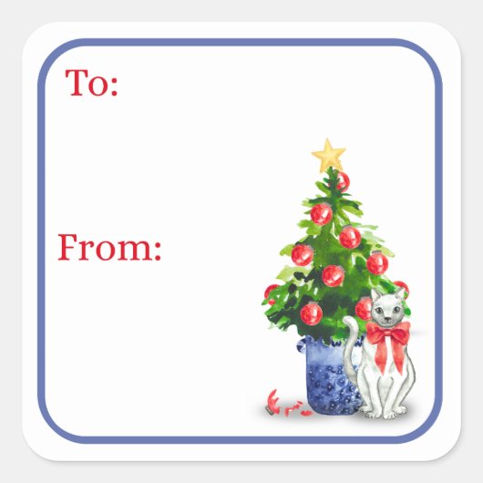 Mischievous Cat Holiday Stickers (Devant)